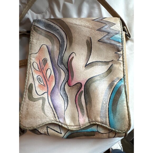 Sam Sam Vintage Hand Painted Crossbody AND Matching Wallet - Picture 2 of 15